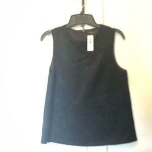 Babaton Black Faux Suede Rolando Blouse S